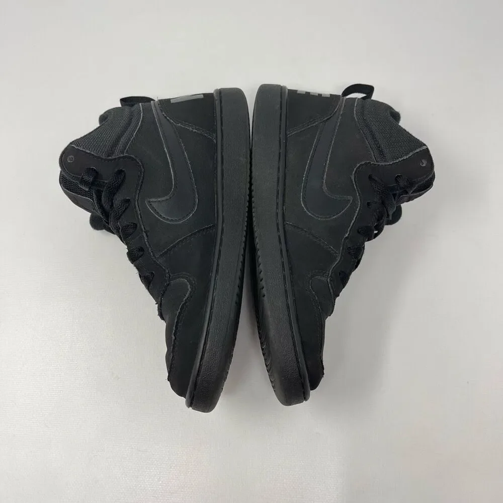 Nike Court Borough Mid 839977-001 Black Basketball Shoes Sneakers Youth Size 4.5